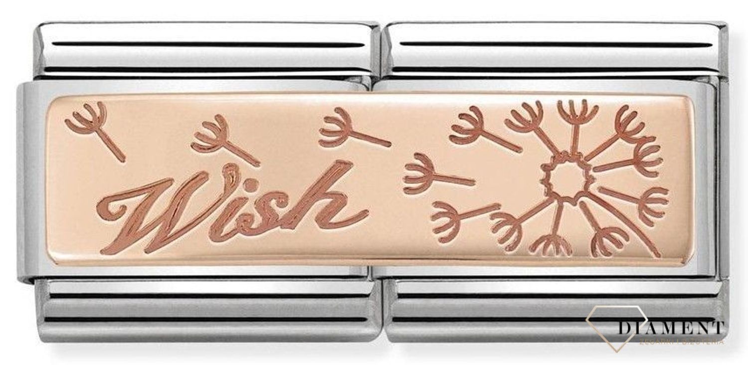 Nomination Double Link 9K zawieszka różowe złoto 'Życzenie' 430710 19 biżuteria nomination nomination zawieszki nomination baza.jpg